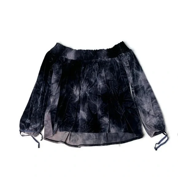 American Eagle Crushed Velvet Off Shoulder Shirt Size XS - Picture 2 of 11